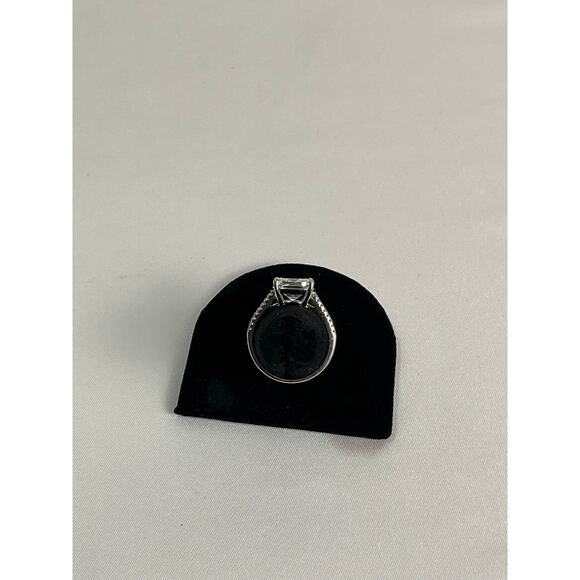 Estate Jewelry Square Cushion Cut Silver Cocktail Ring Sz 7.5 - Picture 5 of 15